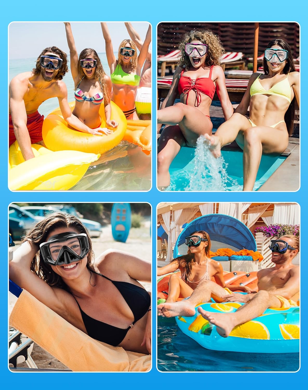 Greatever Snorkel Set Pano 3 Window Snorkel Mask Adult, Panoramic Wide View, Anti-Fog Scuba Diving Mask, Anti-Leak Snorkel Goggles Dry Top Snorkel, Professional Snorkeling Gear for Adults - Image 7