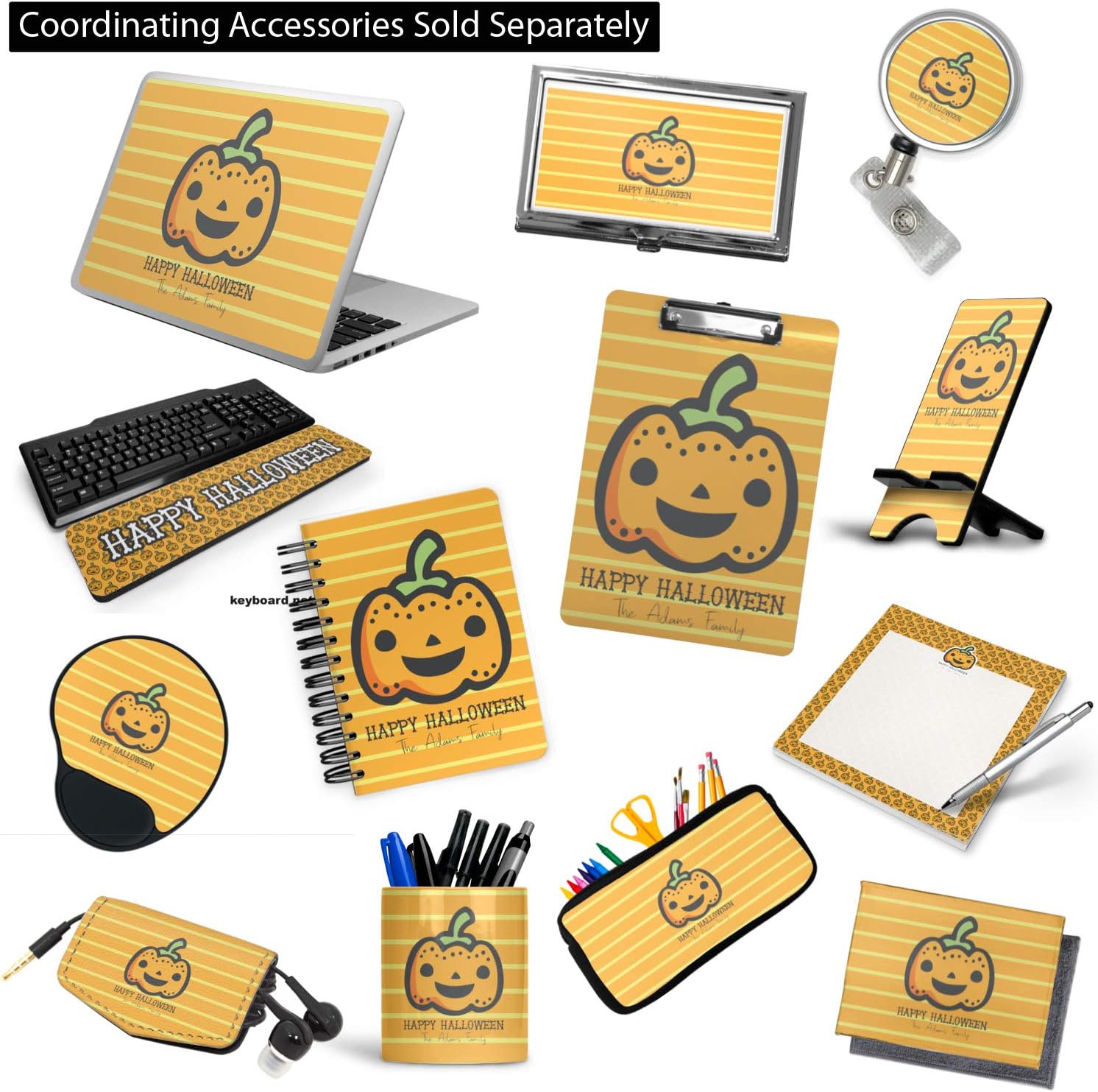 Personalized Halloween Pumpkin Mouse Pad with Wrist Support
