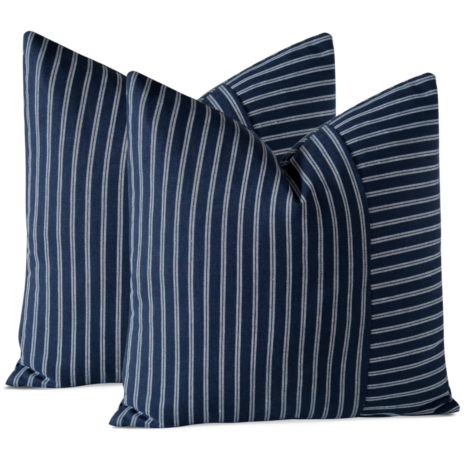Housses de coussin patchwork marine et blanc 50x50 cm OTOSTAR (lot de 2)
