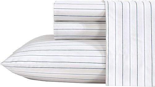 Nautica - Juego de sábanas de tamaño King, sábanas refrescantes frescas y a medida con un tacto ligero y suave de percal de algodón - Sábanas con