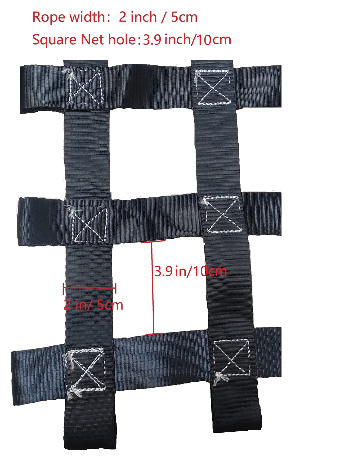 XHP Draussen Kletterndes Frachtnetz und Schaukel für Kinder und Kleinkinder Spielplatz Spieltunnel Baum Hängematte Haus Dschungel Gym Small Mesh Gurtseil Leiter Innen, Gelb & Schwarz