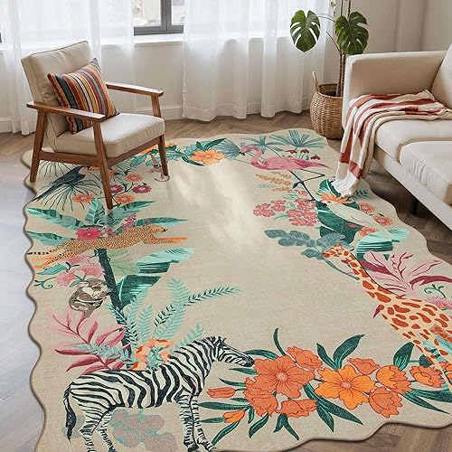 Miniatura 16 de Alfombra de Puerta Floral para Entrada, Alfombra Pequeña Lavable de 2x3, Alfombra Boho para Puerta Delantera, Alfombras de Área Antideslizantes,