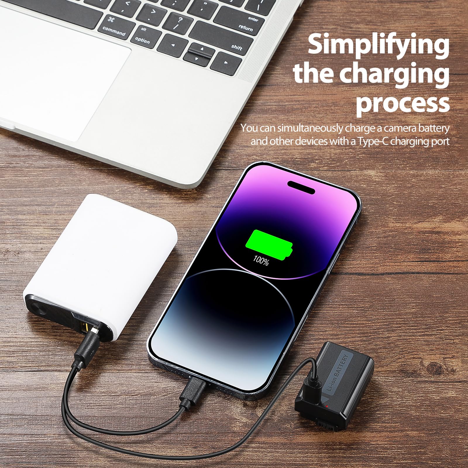 ENEGON NP-FW50 vervangende batterijen voor direct opladen 1500mAh (2
