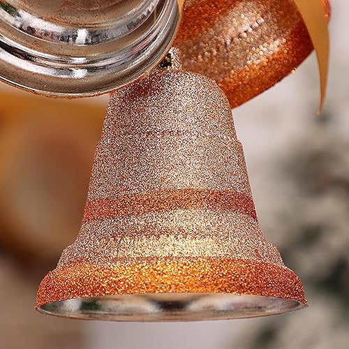 Miniatura 3 de belupai Adornos de campana de Navidad, campanas rústicas de la suerte para colgar en la cuerda, decoración colgante del árbol de Navidad, campanas