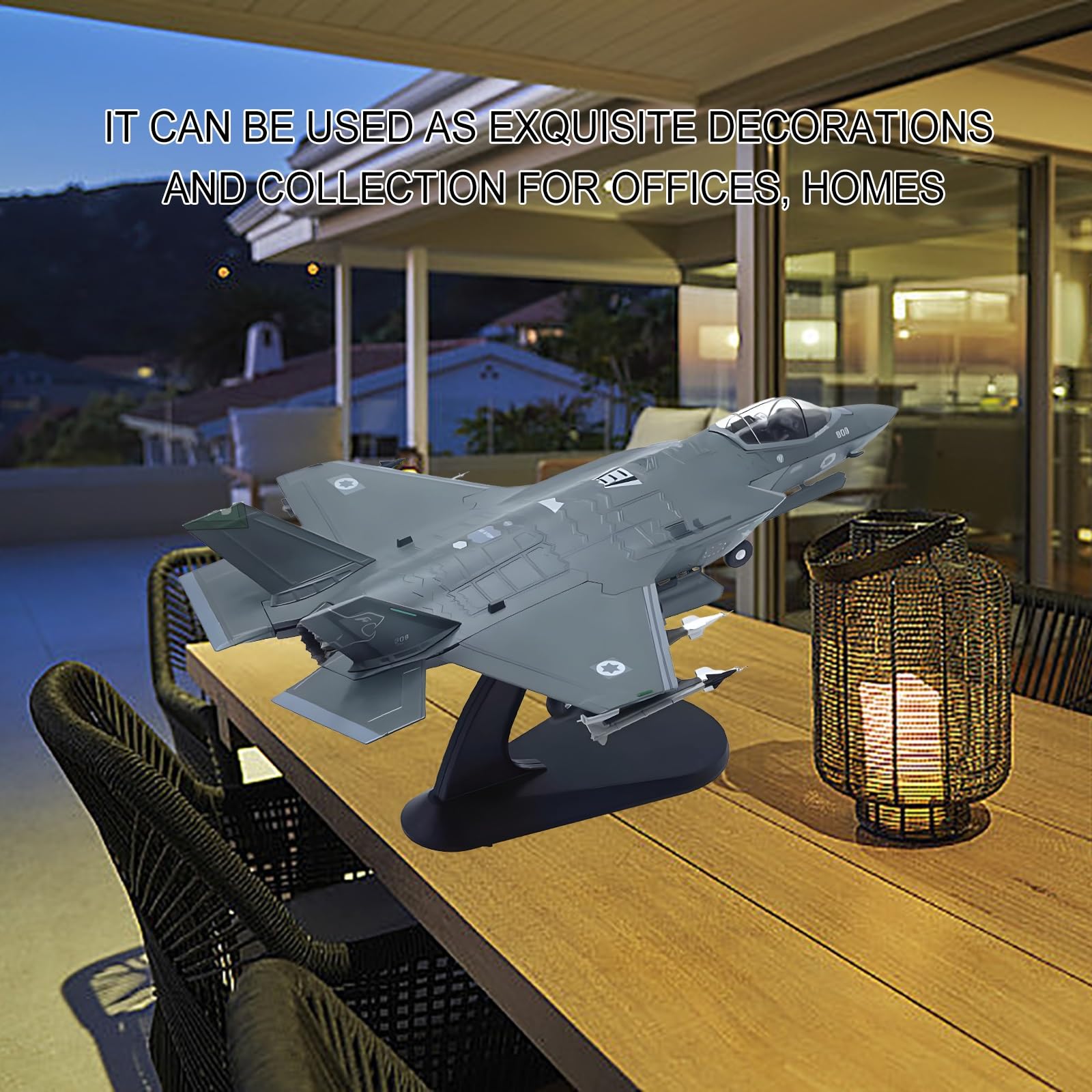 Modello aereo caccia F-35 Lightning metallo pressofuso in scala 1/72 Preverniciato, assemblaggio senza colla, espositore collezione con supporto for scrivania, scaffale appassionati