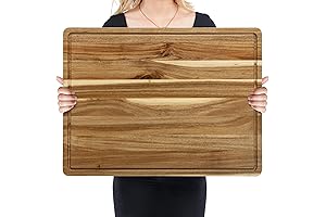 Reversible Acacia Wood Cutting Board with Juice Slot