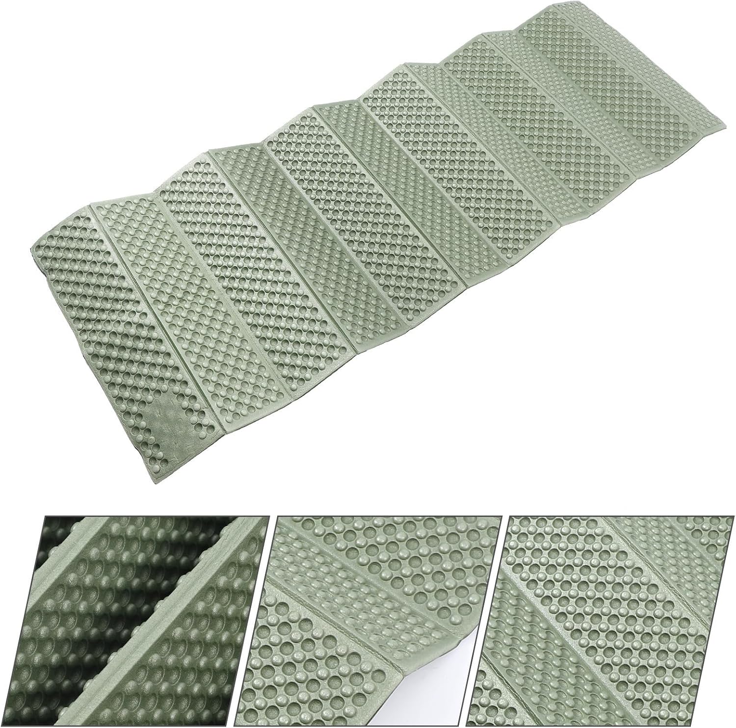 Foldable Camping Pad with Aluminum Film, Xpe Foam, Light Green