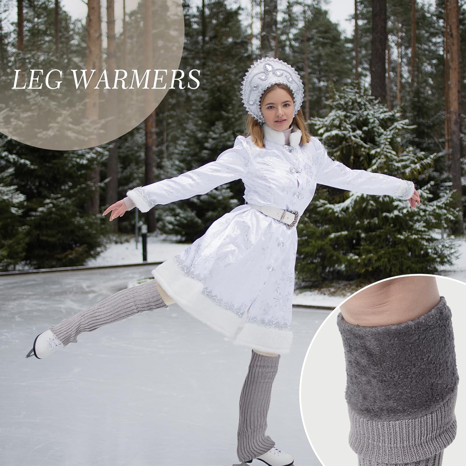 Geyoga 1/3 Pair Fleece Leg Warmers 24inch Long over Knee Leg Warmers Socks for Girls Women Winter Warmth 80s Y2k Accessory - Image 3