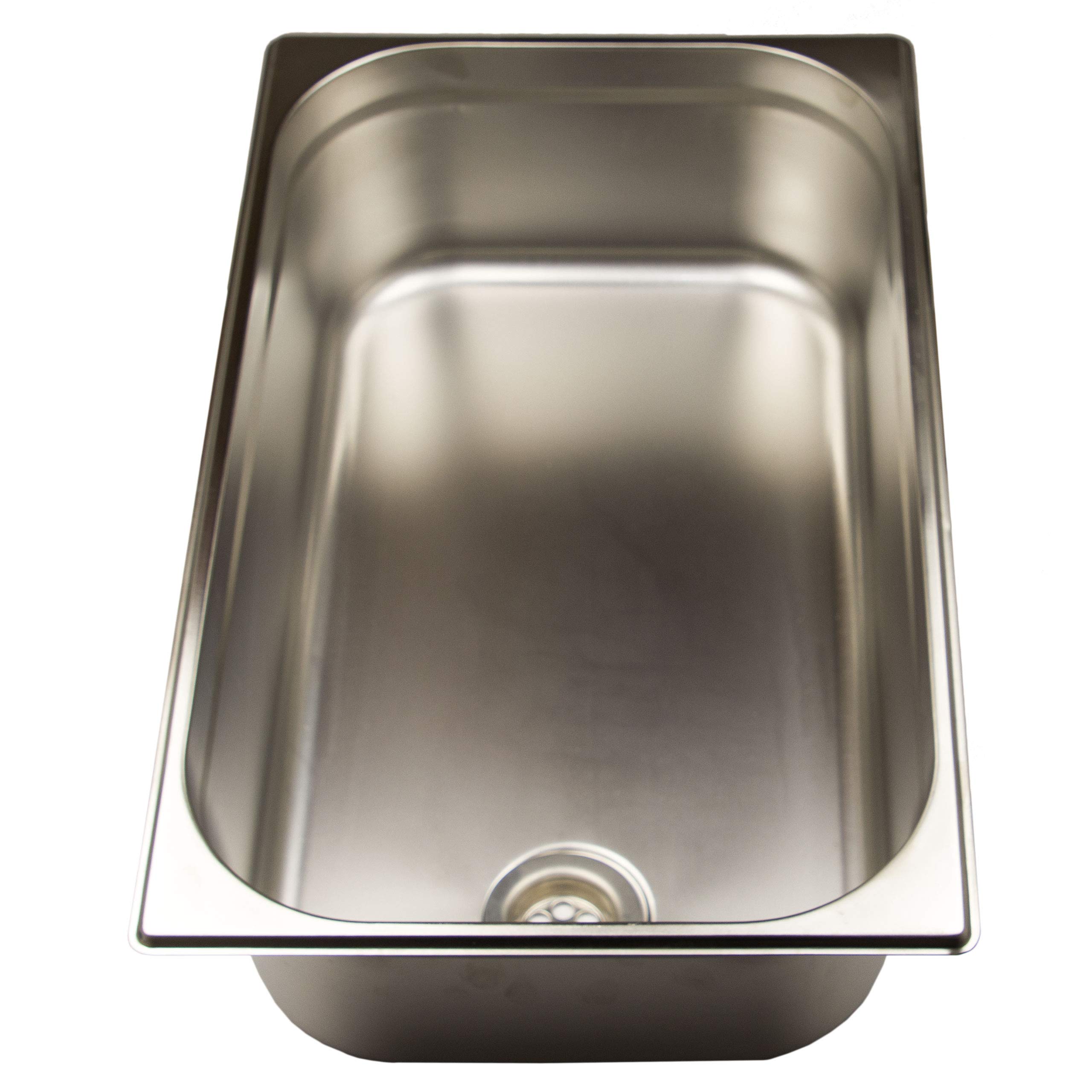 Waschbecken 1/1 530mm x 325mm x 150mm Edelstahl mit einem Universal Ablaufventil
