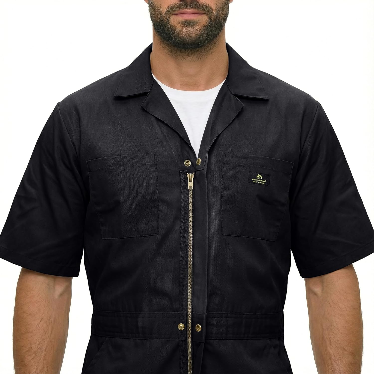 Natural Uniforms Mens Short Sleeve Zip Up Coverall, Stain and Wrinkle Resistant (Black, Medium) - Image 5