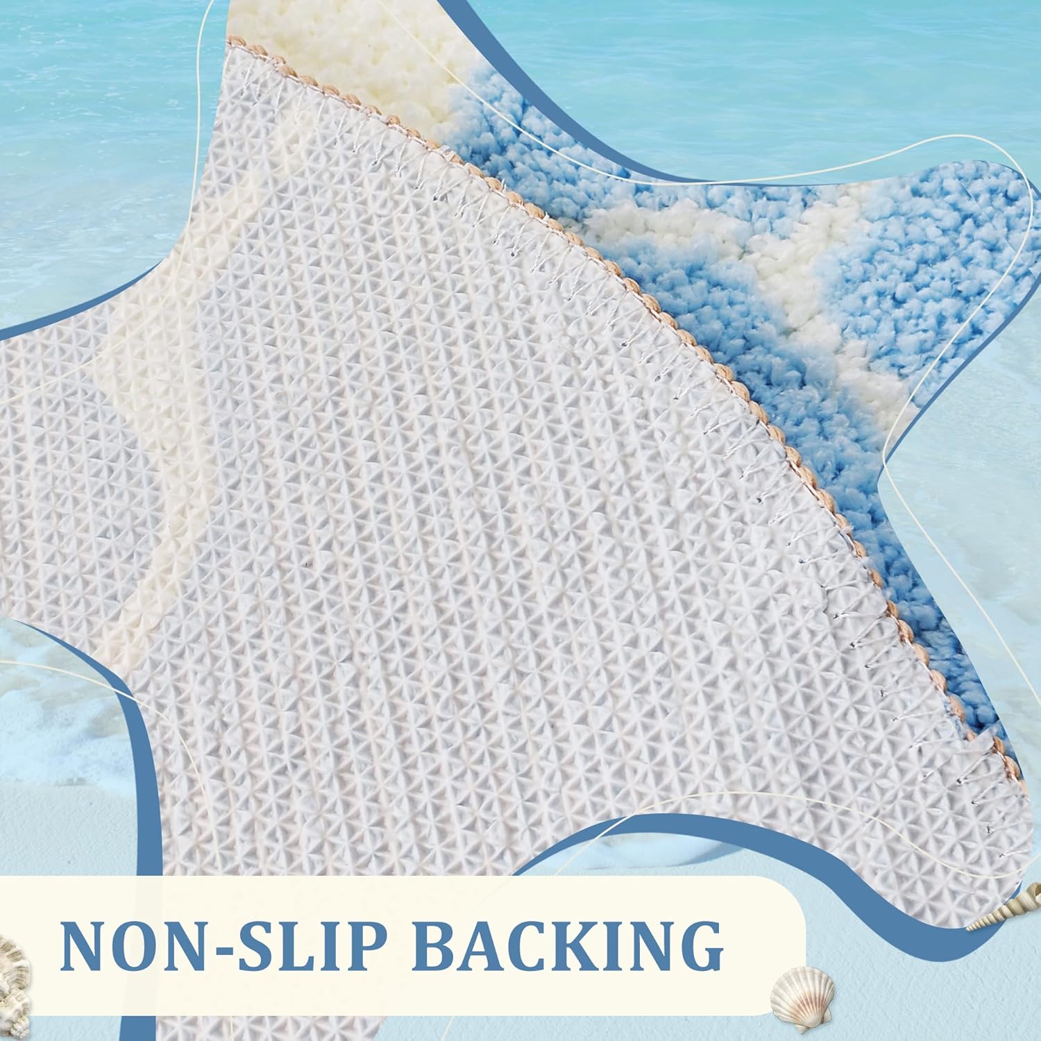 Beach Bathroom Rug Coastal Mat: 20"x32" Ocean Bath Rug Sea Theme Non Slip Nautical Carpet Starfish Seashell Beachy Bath Room Decor - Image 5