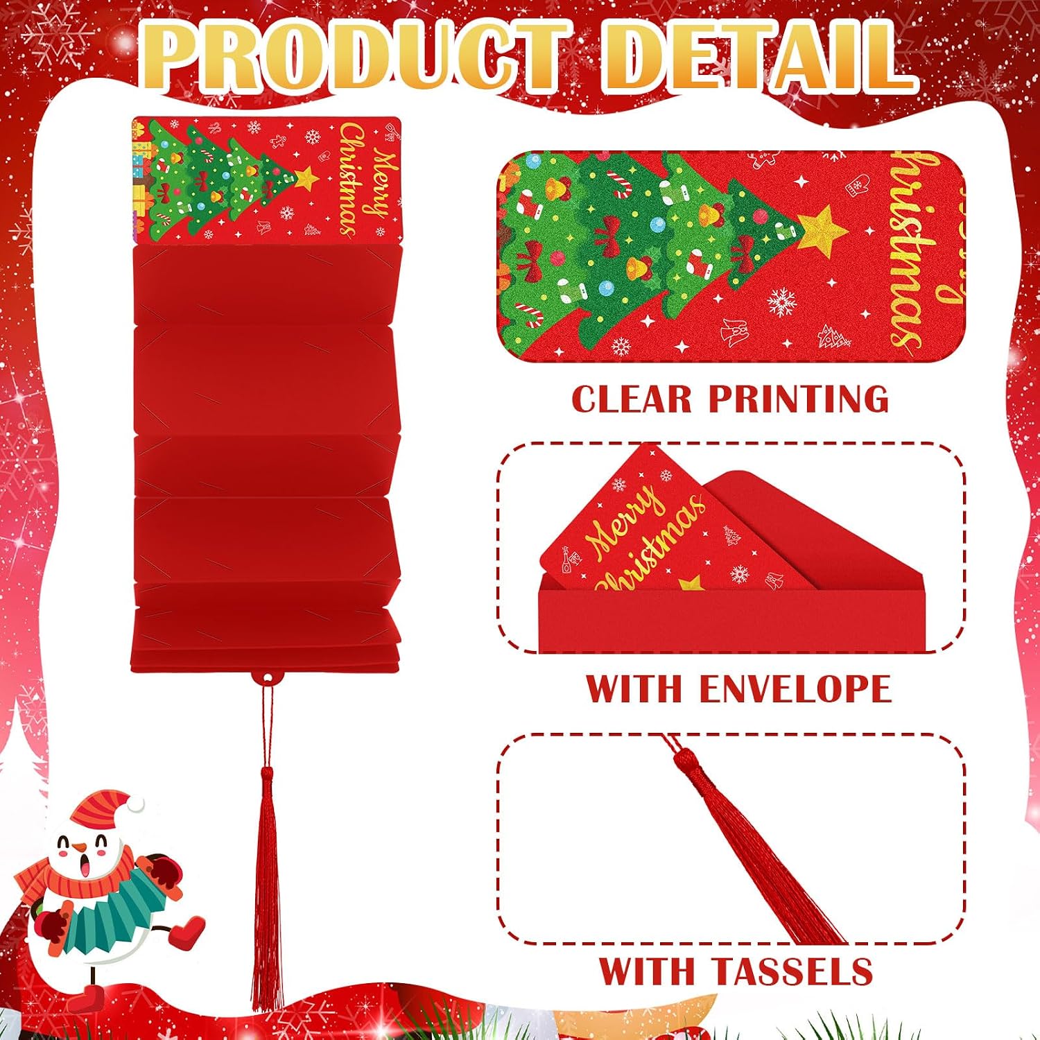 Christmas Money & Gift Card Holder with 10 Slots, Red Xmas Tree image 3