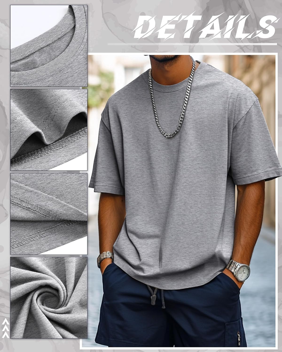 Ficerd 8 Pack Men's Big and Tall Shirts Short Sleeve Cotton Tee Summer Crew Neck Top Multipack