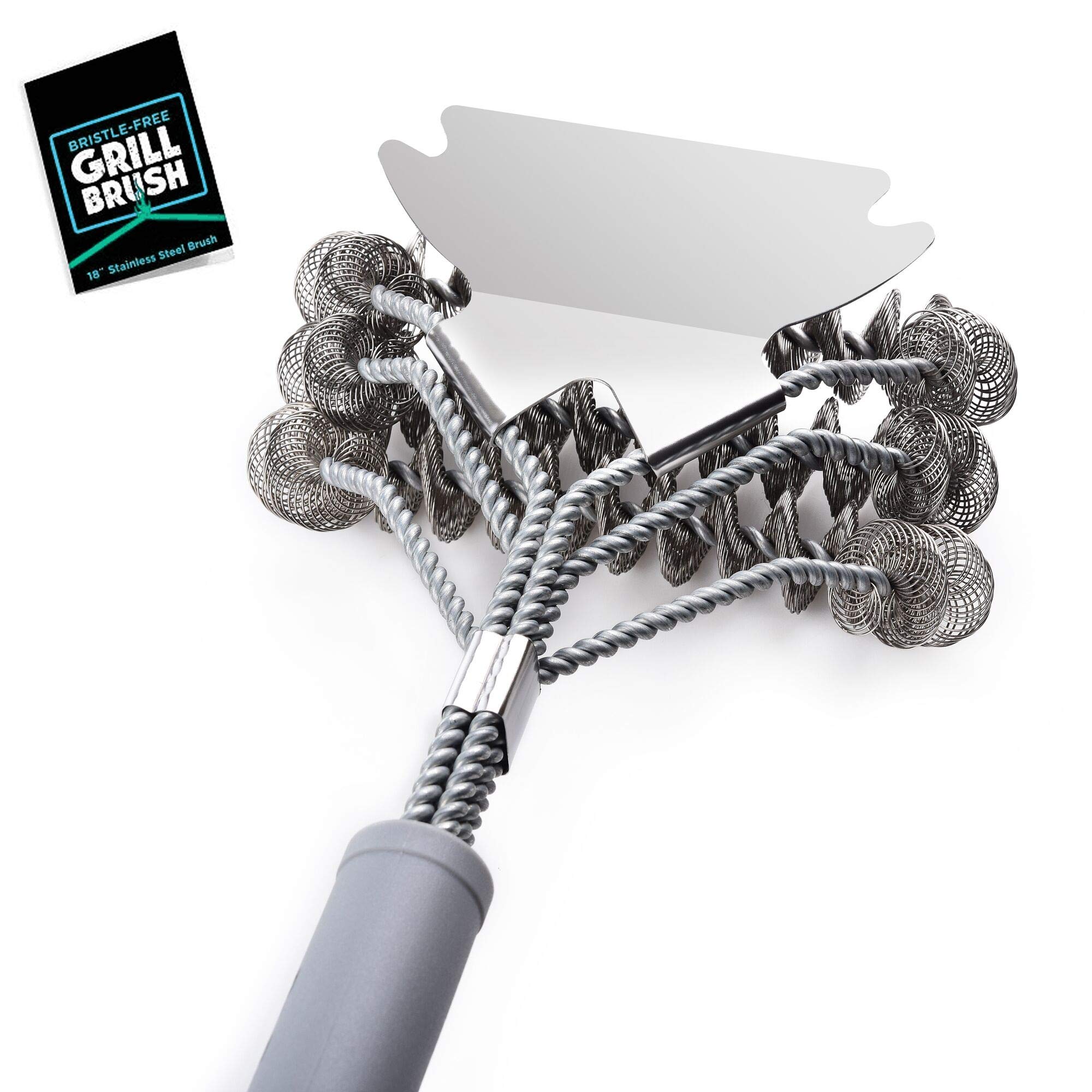 Grill Brush and Scraper Best BBQ Brush for Grill- Safe Wire Stainless Steel BBQ Brush- Gas Infrared Charcoal Porcelain Grills BBQ Bristles Gift Grill Cleaning Brush for Grill Wizard Cleaner
