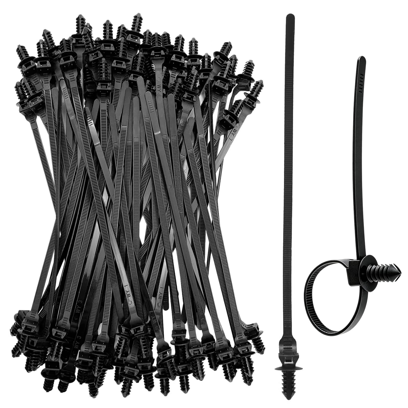 Lot de 80 attaches de câble en nylon avec fermeture éclair 21,1 x 0,5 cm - Résistant aux UV - Pour attacher des câbles intérieurs (noir)