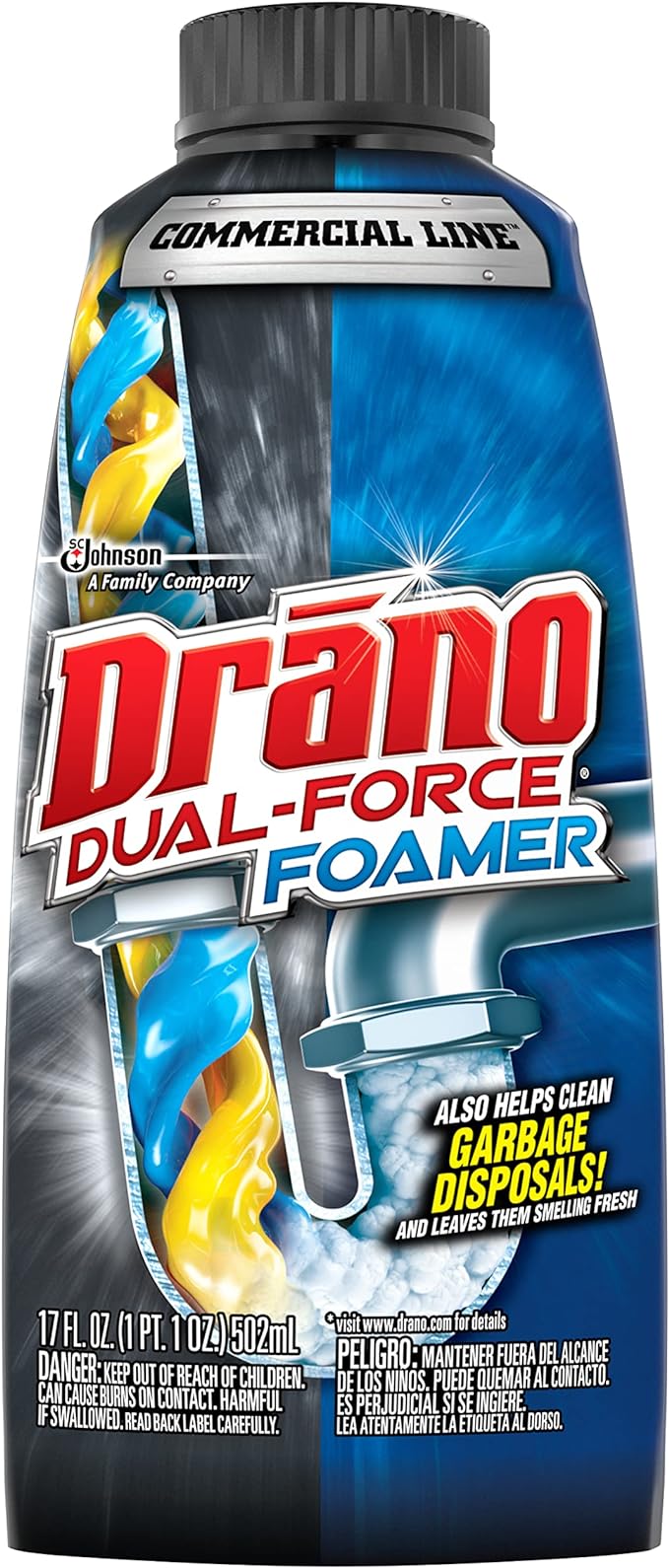 Drano DualForce Foamer Drain Clog Remover and Cleaner for