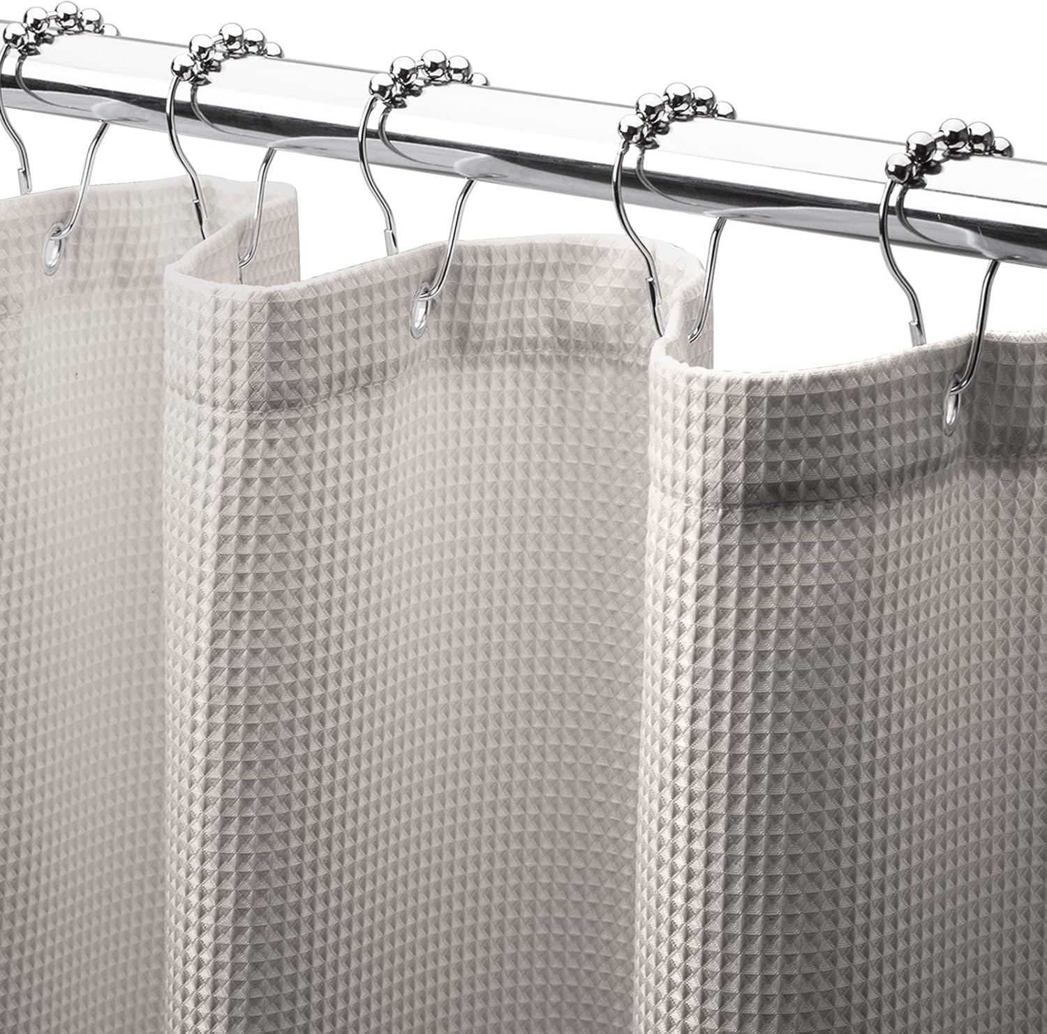 AmazerBath Waffle Shower Curtain, Khaki Shower Curtain