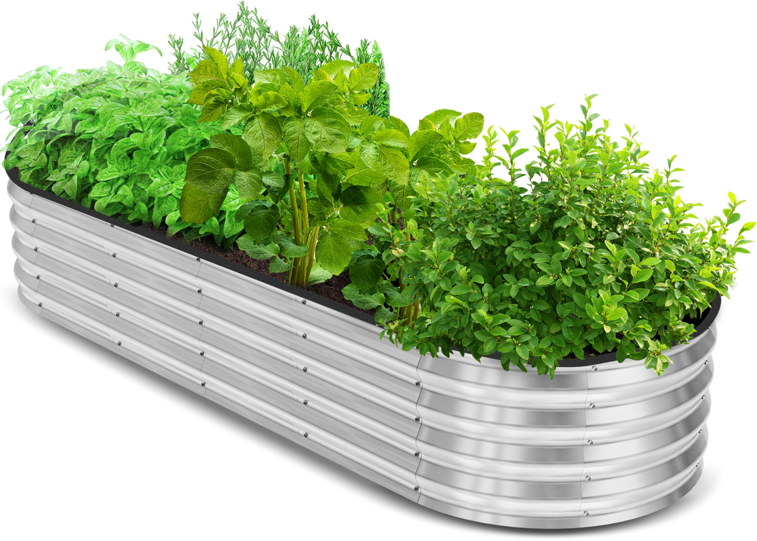 Utopia Home Galvanized Raised Garden Bed, 6 by 2 by 1 feet Lightweight Planter Boxes Outdoor with Easy Assembly, Large Garden Bed for Vegetables, Fruits, Flowers, Silver