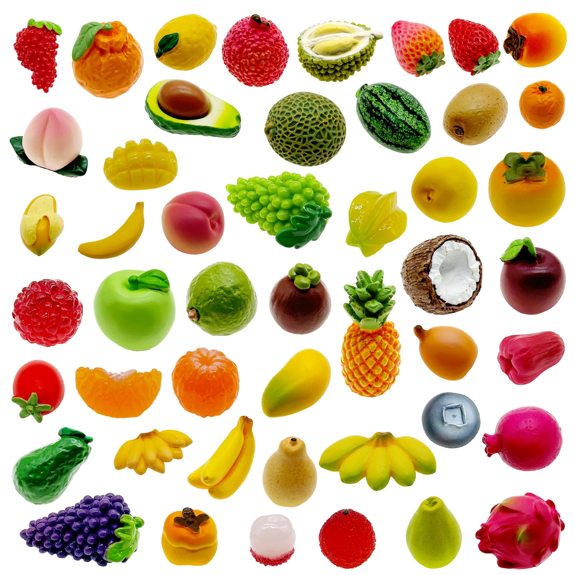 Cayway 48 PCS Micro Landscape Miniature Fruit, Mini Resin Fruit, Fake Resin, Mini Accessories for DIY Art Crafts, Zen Garden, Micro Landscaping Decoration — image 1