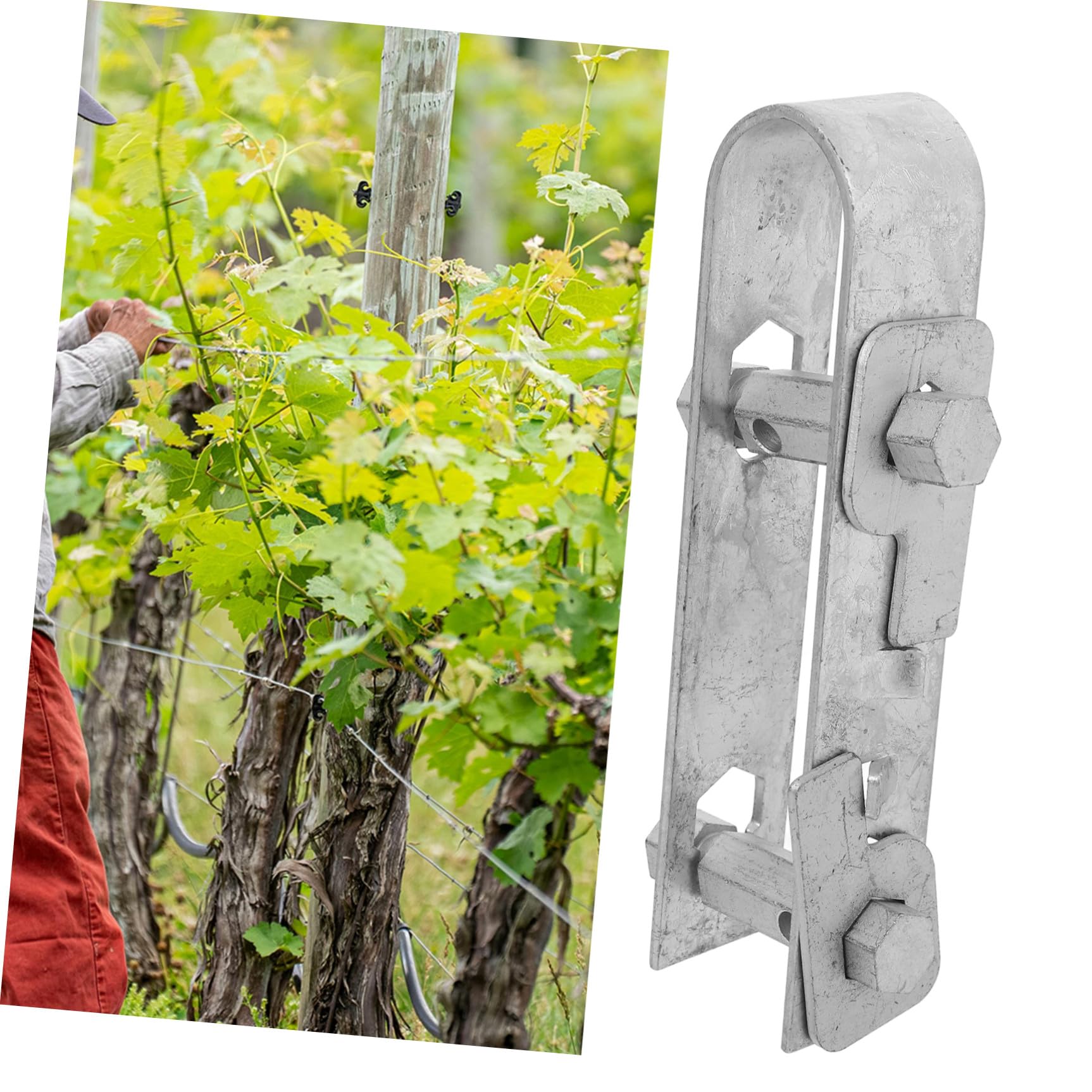 MAGICLULU Tenditore per Fili di Recinzione in Ferro Zincato Argento Meccanismo Regolabile e Doppio Asse per Coperture Agricole e Frutteti Facile da Installare