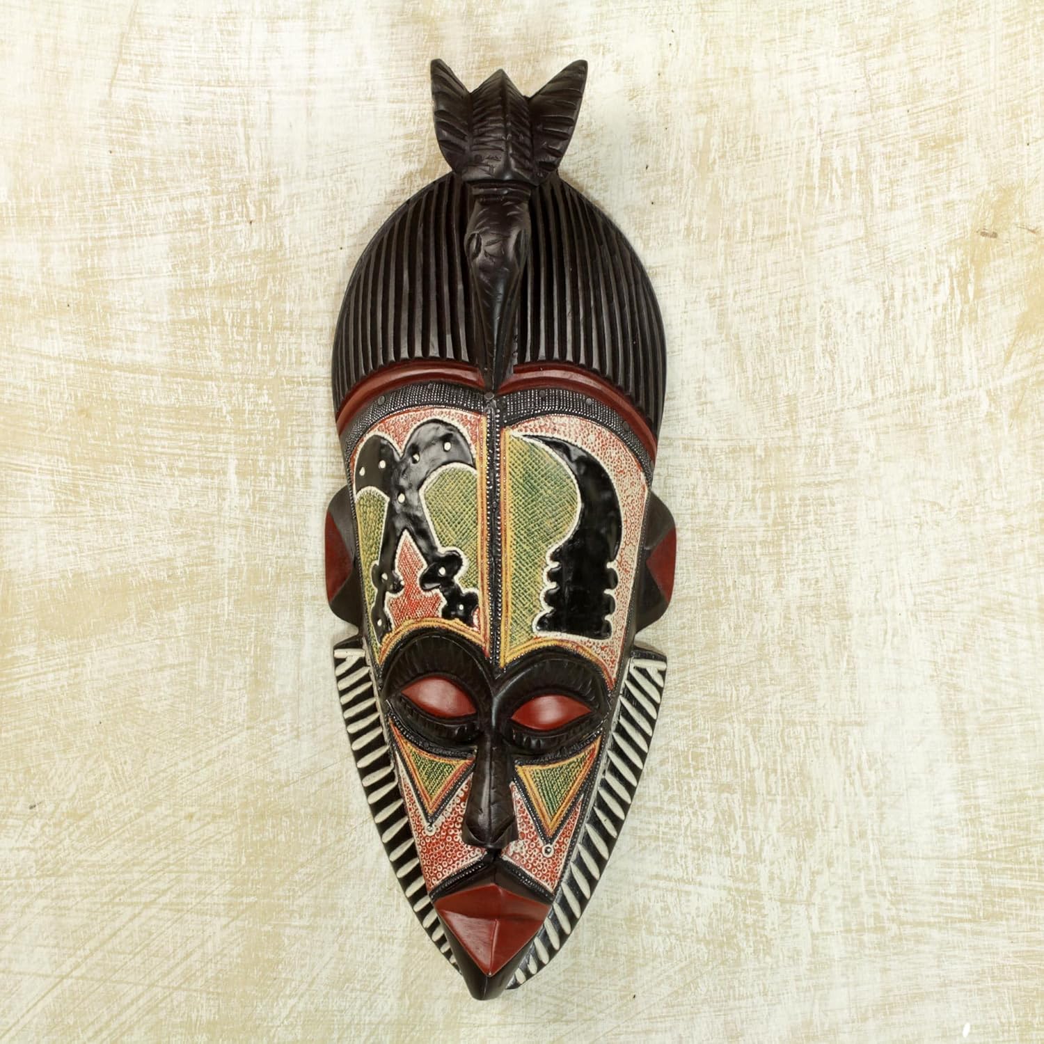 NOVICA Decorative Wood Mask, Multicolor (288869)