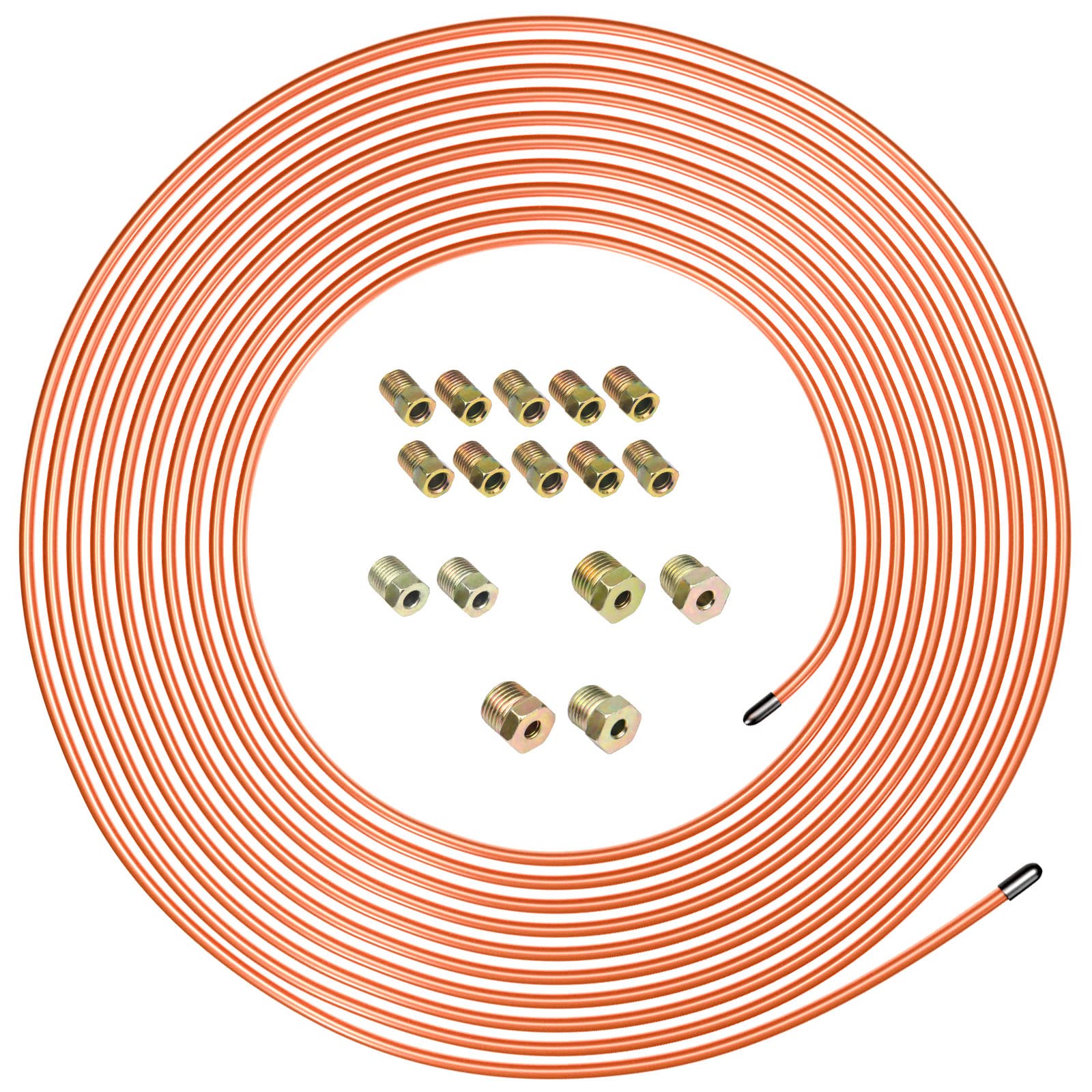 HYLDG Upgraded Brake Line Tubing Kit, 25 Feet of 3/16 Inch (4.75 mm) Copper Alloy Flexible Tube Replacement Tubing Coil (0.028