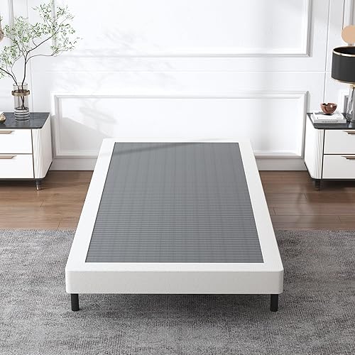 XINXINYAN Twin Box Spring 5 Inch High,Heavy Duty Mattress Foundation,Sturdy Metal Twin Box Spring Only with Fabric Cover Set, Easy Assembly, Noise Free