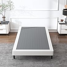 Box Spring Twin 4 Inch, Heavy Duty BoxSpring Twin, Sturdy Box Spring Only, Easy Assembly, Noise Free