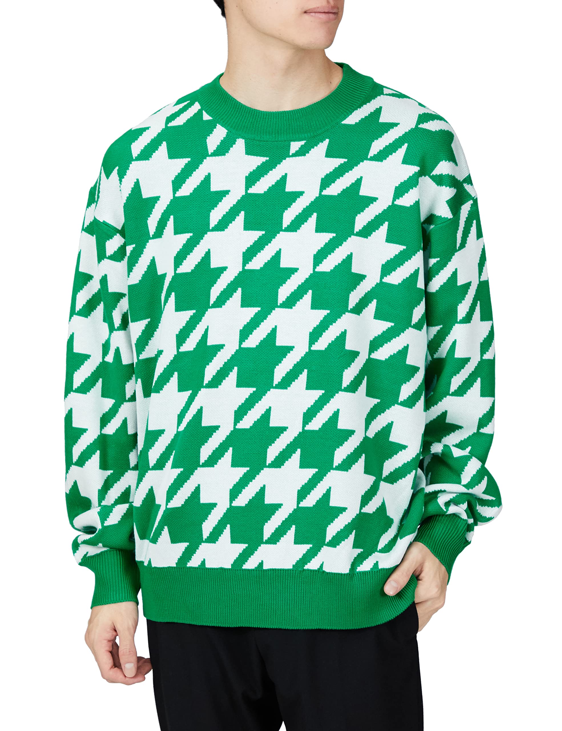 Amazon | [インプローブス] 千鳥柄クルーネックニット | セーター 通販