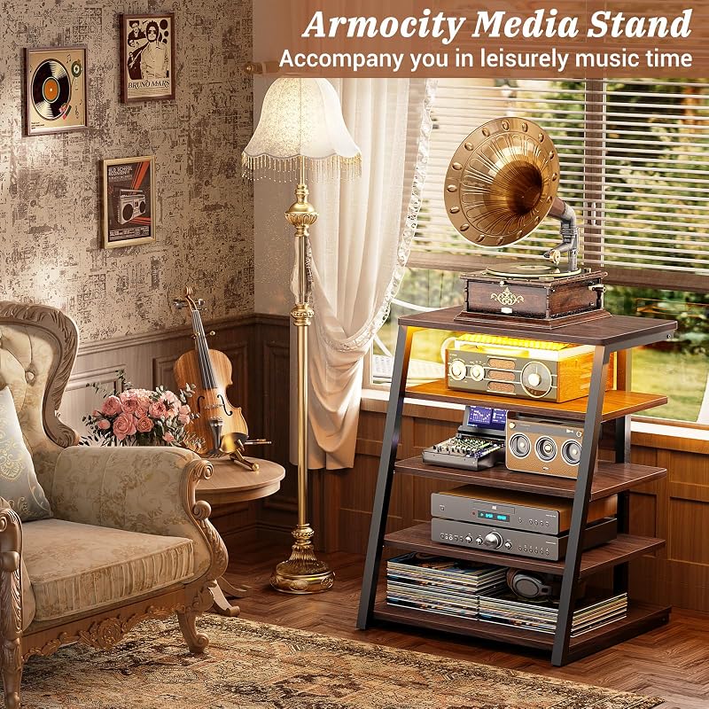 Armocity AV Media Stand, Stereo Stands and Racks Small Entertainment Center image 4