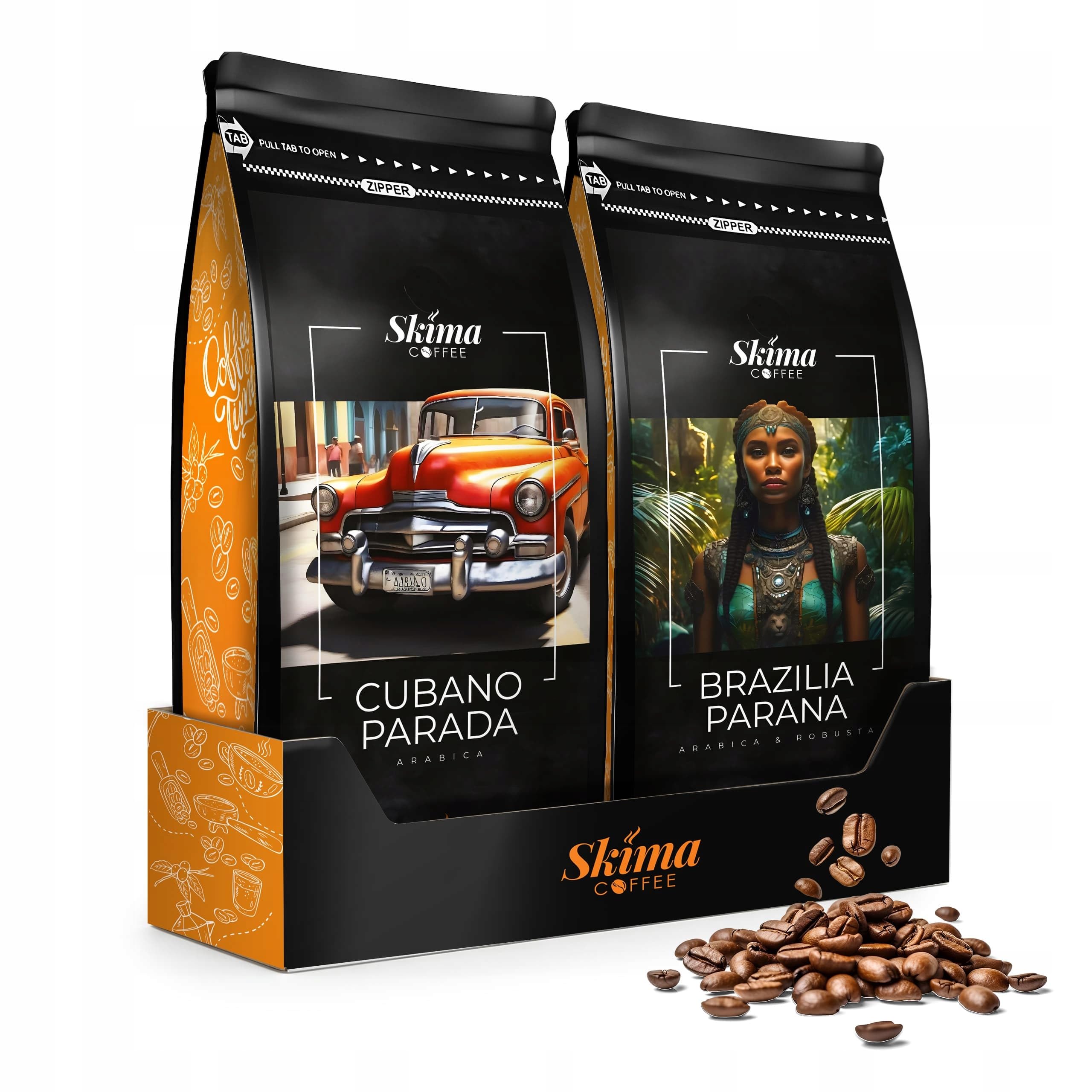 SkimaCoffee Caffè in grani 2 x 1 kg CUBANO PARADA/BRASILE PARANA