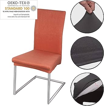 Staboos Stoelhoezen, set van 4, hoogwaardige en elastische stoelhoezen voor swingstoelen, onderhoudsvriendelijke stoelhoezen, perfecte stoelovertrek, set van 4, Öko-Tex gecertificeerd, lichtgrijs