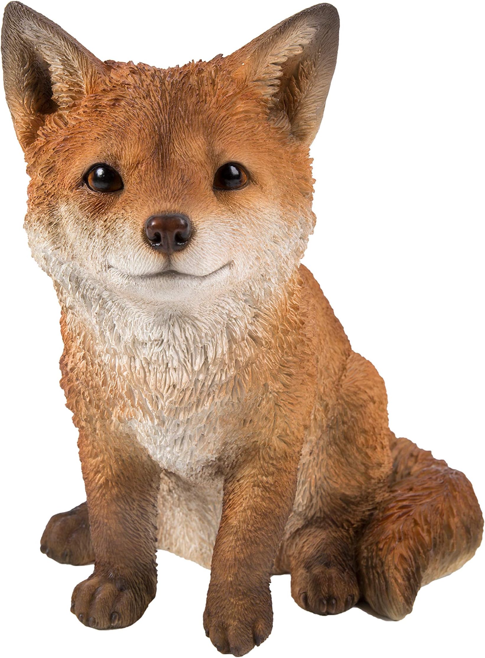 Vivid Arts - Real Life Woodland Sitting Fox Cub Home or Garden Decoration (XRL-FCB4-D)