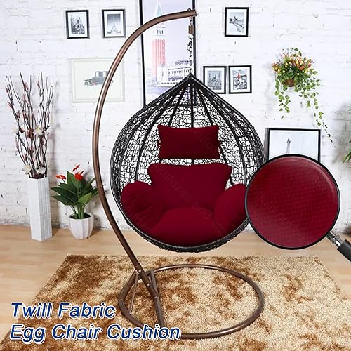 Miniatura 6 de Cojín para silla de huevo, cojín grueso para silla de patio, cojín colgante para silla de columpio, suave y agradable al tacto