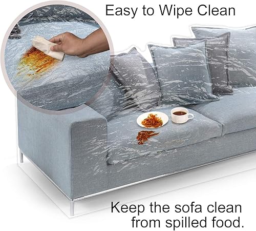 Miniatura 3 de Funda de sofá transparente más gruesa para mascotas, funda de sofá resistente contra arañazos para gatos para protección contra garras de perros y