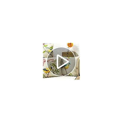 scalingscal 4er Set Kissenbezüge 45 x 45 cm Blumen Vögel Leinen Dekorative Kissenhülle Quadratische Zierkissenbezüge Dekokissen Abdeckung für Sofa Auto Schlafzimmer Wohnzimmer Zuhause Stuhl Dekor – Bild 8