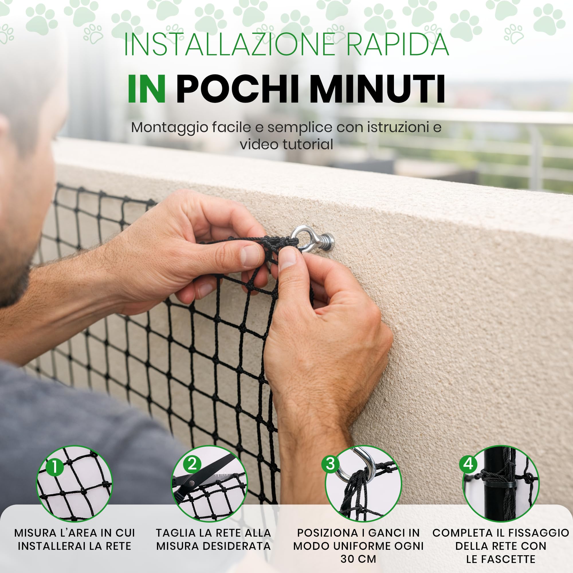 Rete per Gatti I 4x3 m I Rinforzata I Giocattolo Regalo I Rete per Balcone Esterno I Rete per Gatti Balcone I Rete per Gatti Balcone Rinforzata I Rete Balcone e Rete Gatti Finestra