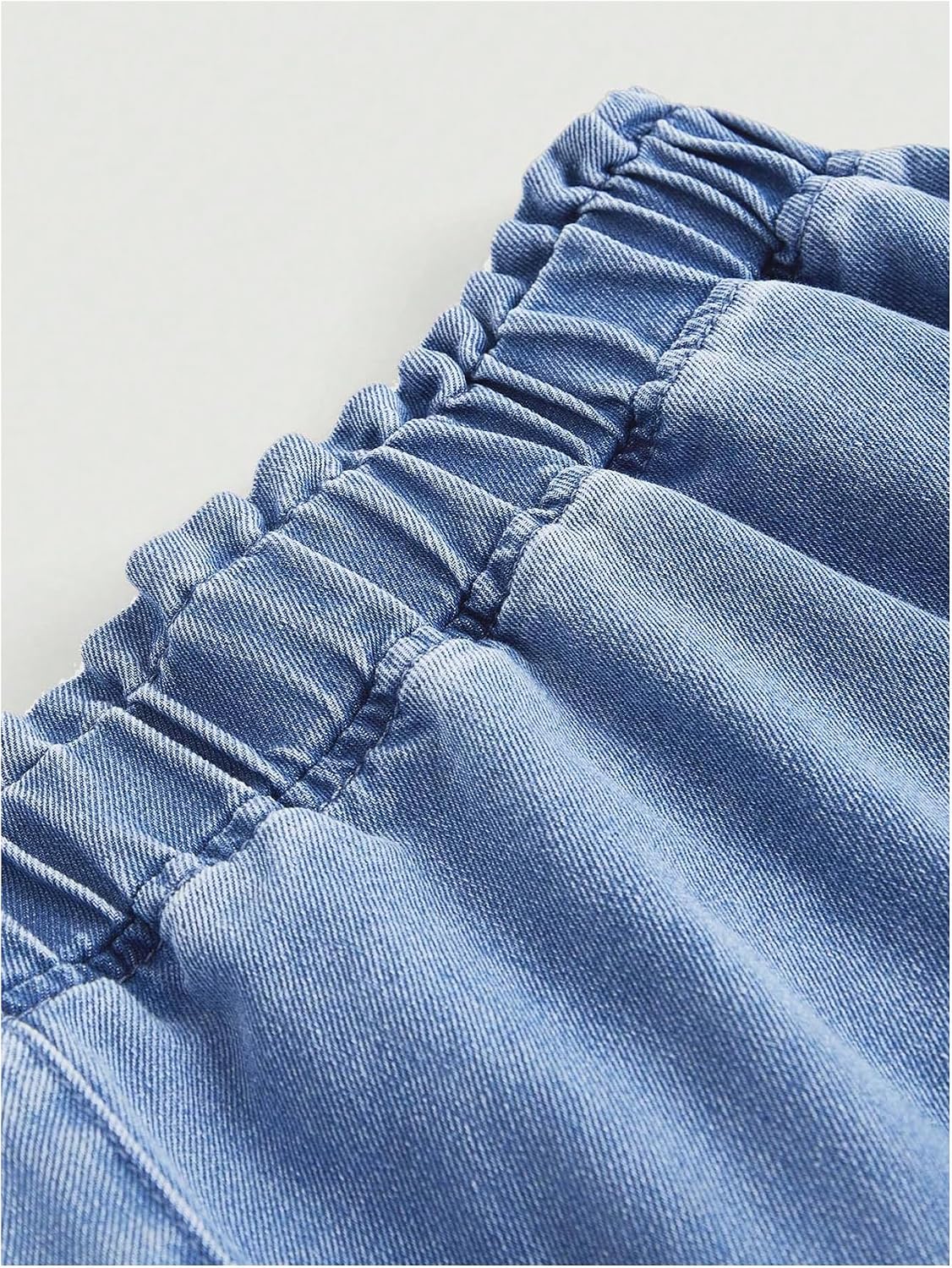 Milumia Women's Plus Size Ruffle Hem Elastic High Waist Denim Skorts