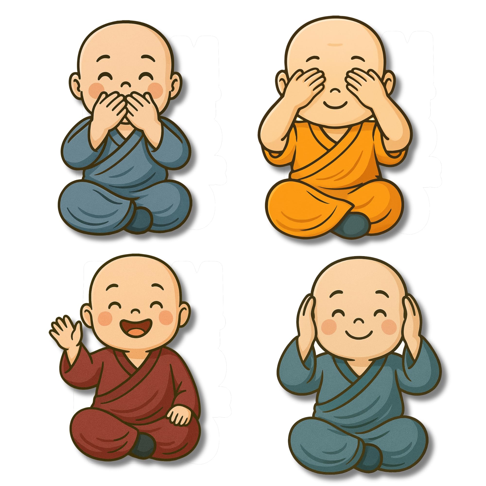 Regalocasila Little Monk Fridge Magnets Set of 4 – Spiritual Buddha Theme Décor for Fridge, Office, Meditation Corner, Metal Almirah – Peaceful Gift for Home by Regalo Casila-image-7