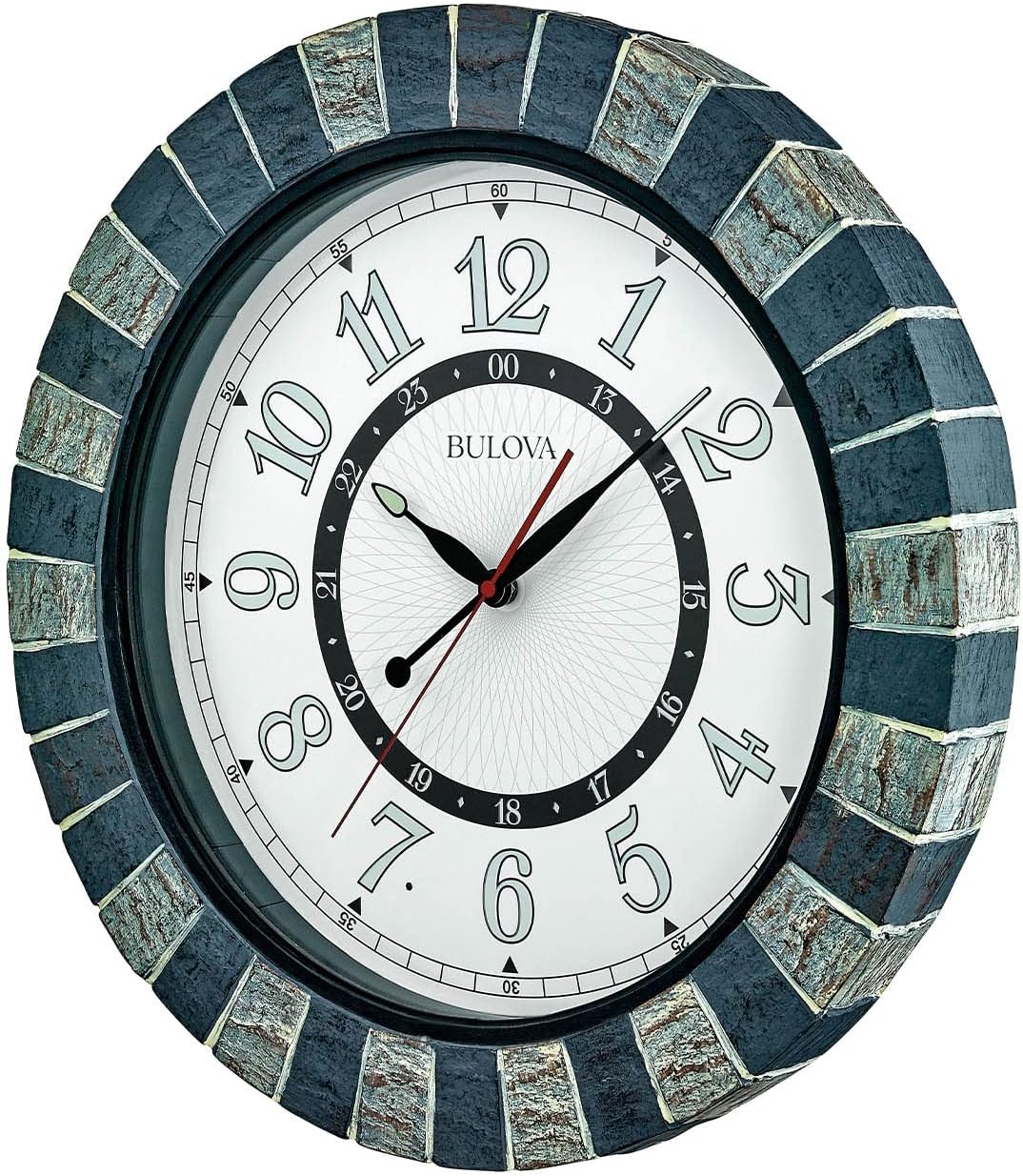 Bulova C3392 Outdoor Lighted Patio Clock | Weather-Resistant | Large Numerals | Elegant Finish | Outdoor | Battery Powered
