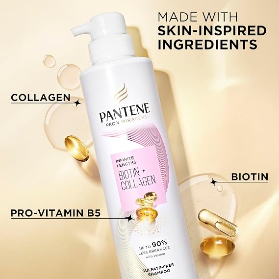 Pantene Pro-V Miracles Infinite Lengths Biotin + Collagen Sulfate-Free Shampoo 13.5 FL OZ