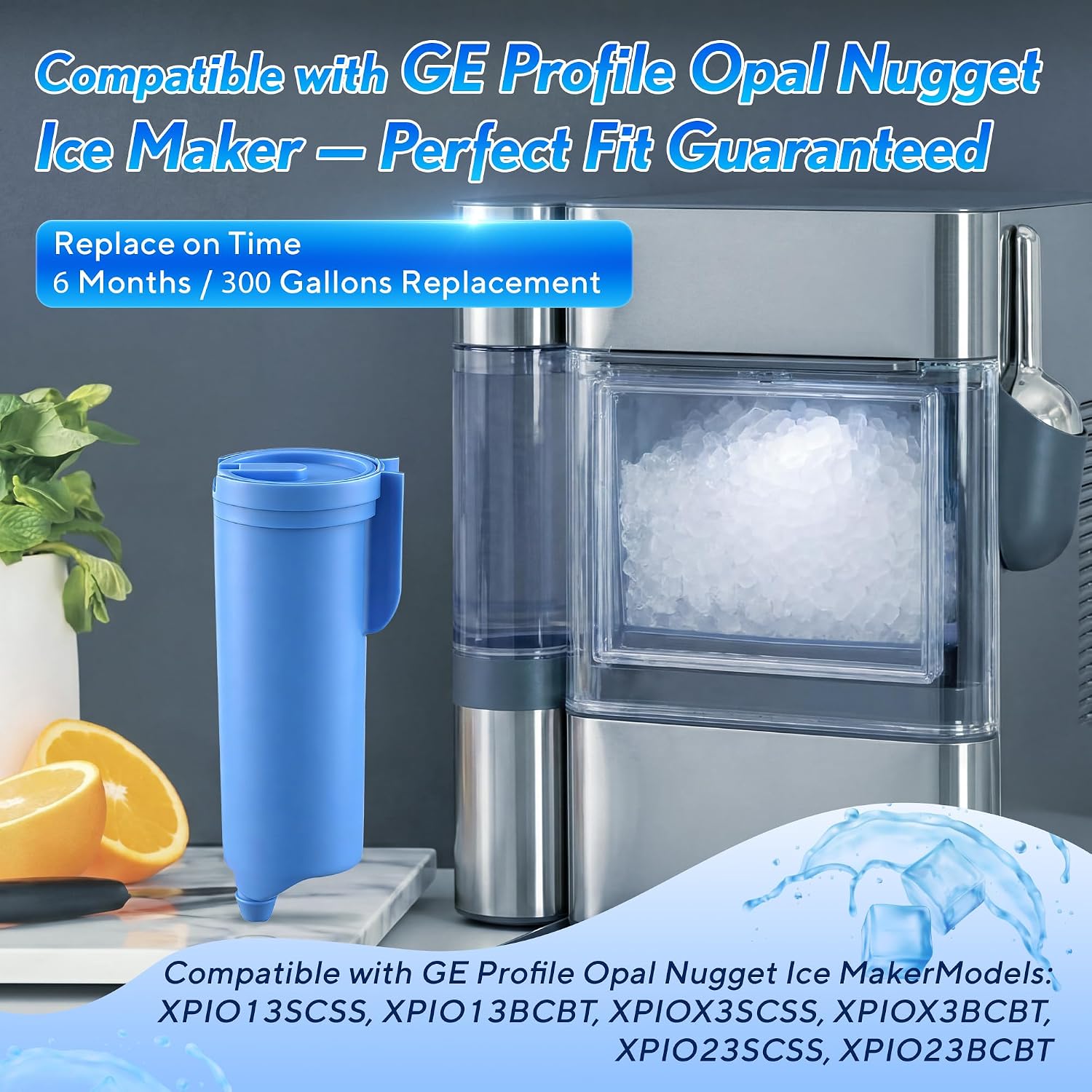 2 Pack Replacement Water Filter Compatible With Opal Nugget Ice Maker&Opal 2.0 & Opal+, Scale Inhibiting Filter Compatible with GE Profile Opal Nugget Ice Maker, Cleans and Improve Ices Taste image 2