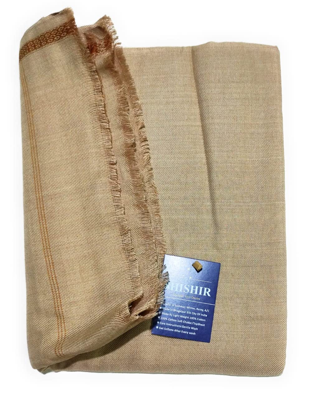 Handloom Bhagalpuri Cotton Chadar-300 TC Soft Silky Giza Cotton Chadar Premium (Size Single) (60X90 Single, Single)-image-19