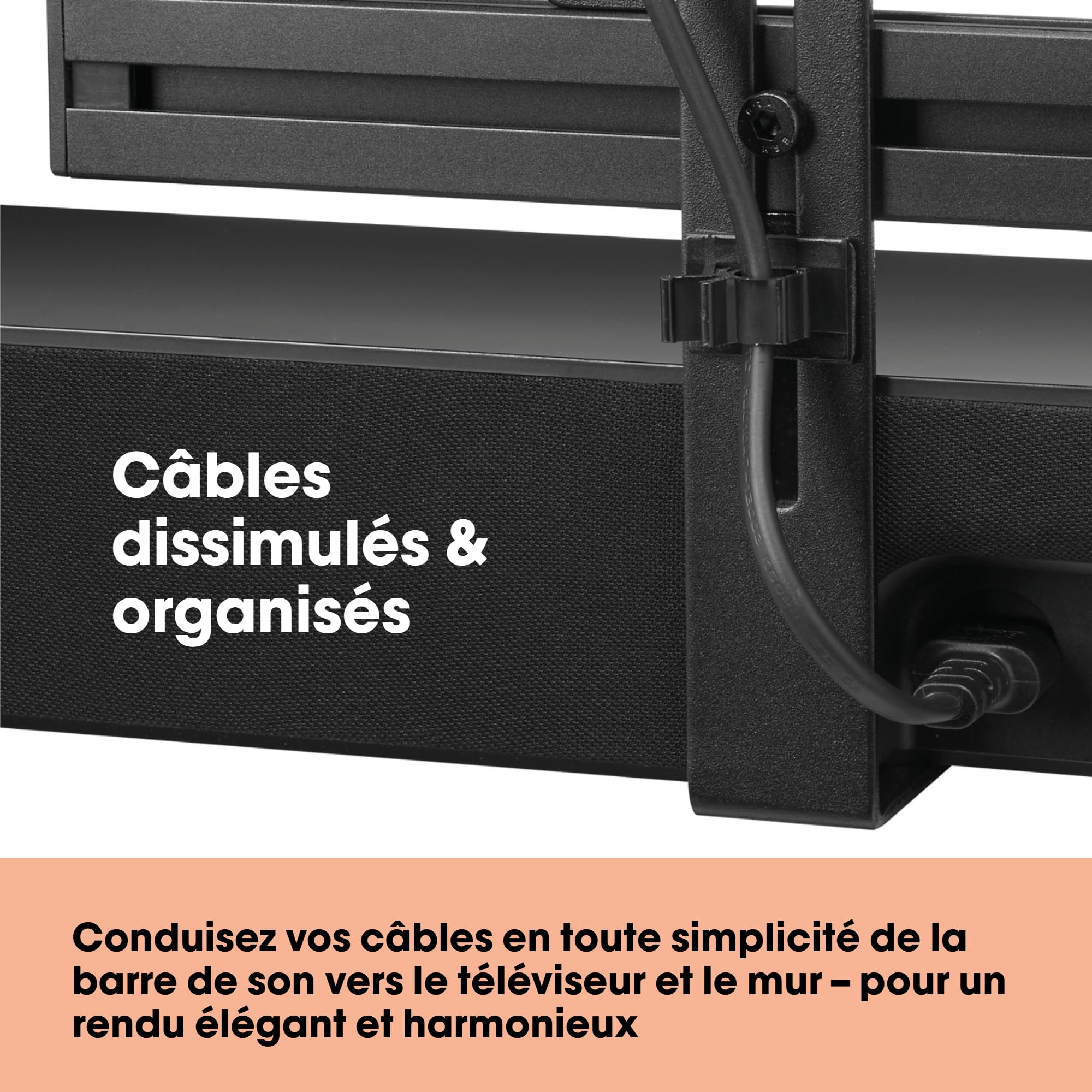 Support Premium Vogel’s pour barres de son Sonos – positionnement parfait pour Arc (Ultra), Beam & Playbar | Convient également à d’autres marques | Idéal en combinaison avec des supports TV pivotants