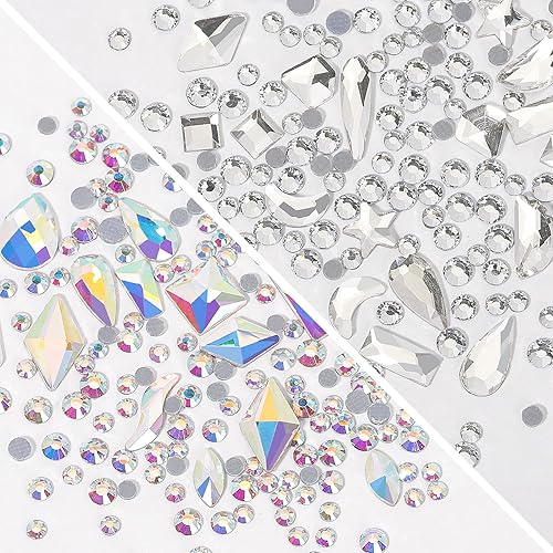 Miniatura 5 de Dijes de arte de uñas 3D, cuentas de micro caviar plateadas, diamantes de imitación para uñas acrílicas, tamaño mixto, diamantes de imitación de