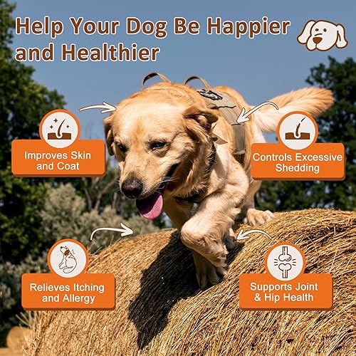 Miniatura 2 de NATURE TARGET Aceite de pescado Omega 3 para perros, suplemento para la piel y el pelaje de aceite de salmón para perros, alivio de la picazón en la