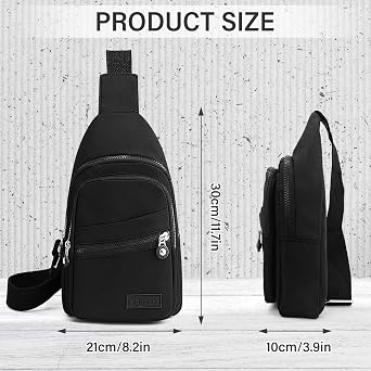Crossbody Sling Bag, Nylon Crossbody Bags Chest Bag with Adjustable Strap, Sling Purse Cross Body Fanny Pack