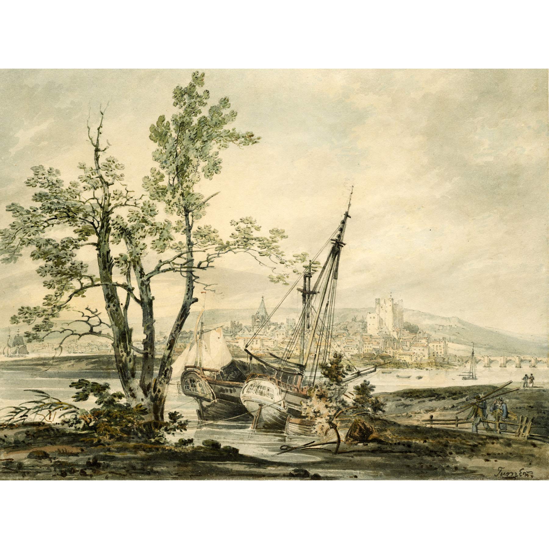 Artery8 Turner Rochester 1793 Painting Premium Wall Art Canvas Print 18X24 Inch