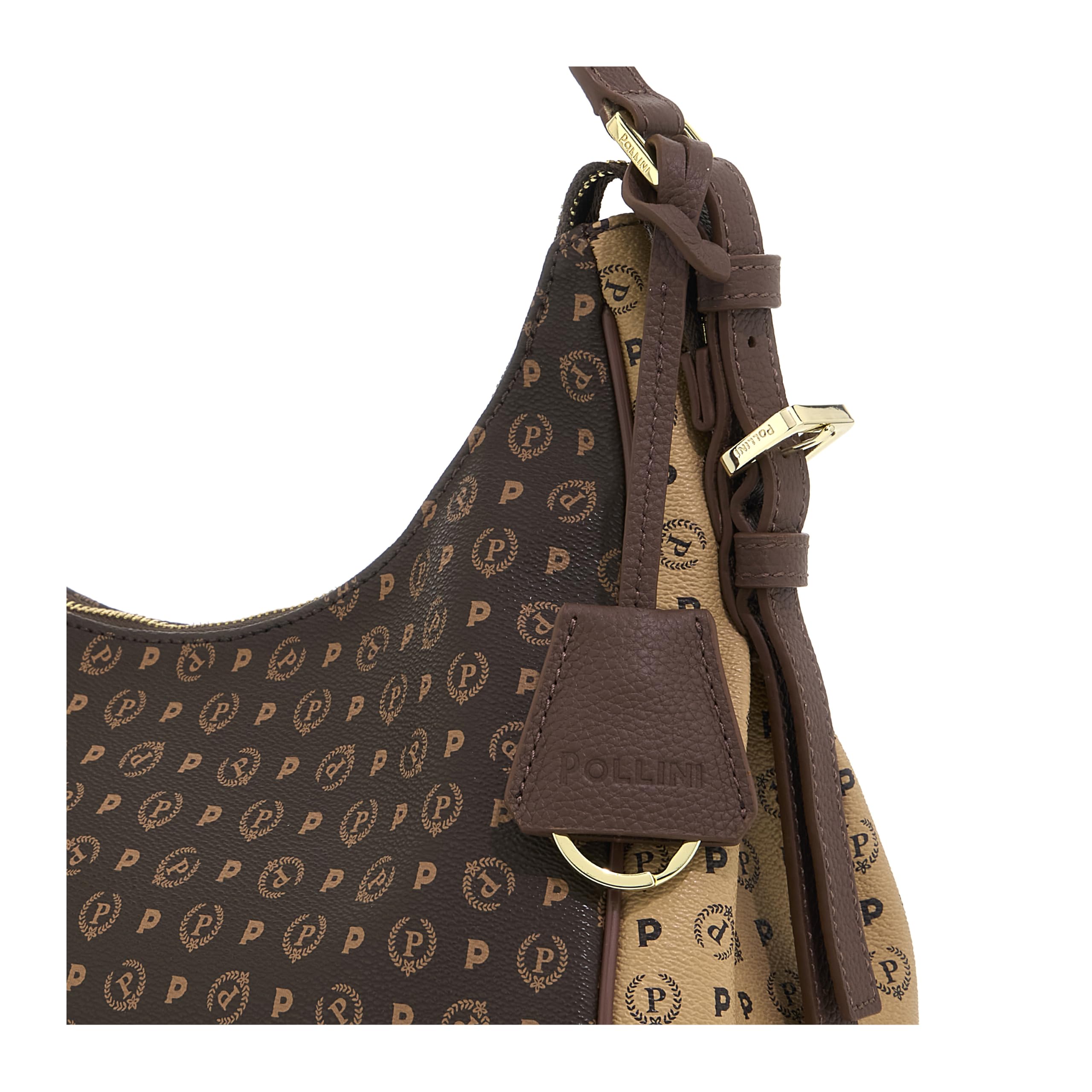 Pollini BORSA HERITAGE A SPALLA CON STAMPA LOGO ALL-OVER | Logo Pollini