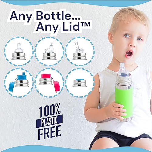 Miniatura 6 de Biberón Pura de acero inoxidable, hermético, con boquilla extragrande de silicona, libre de plástico, certificado no tóxico, libre de BPA, Agua